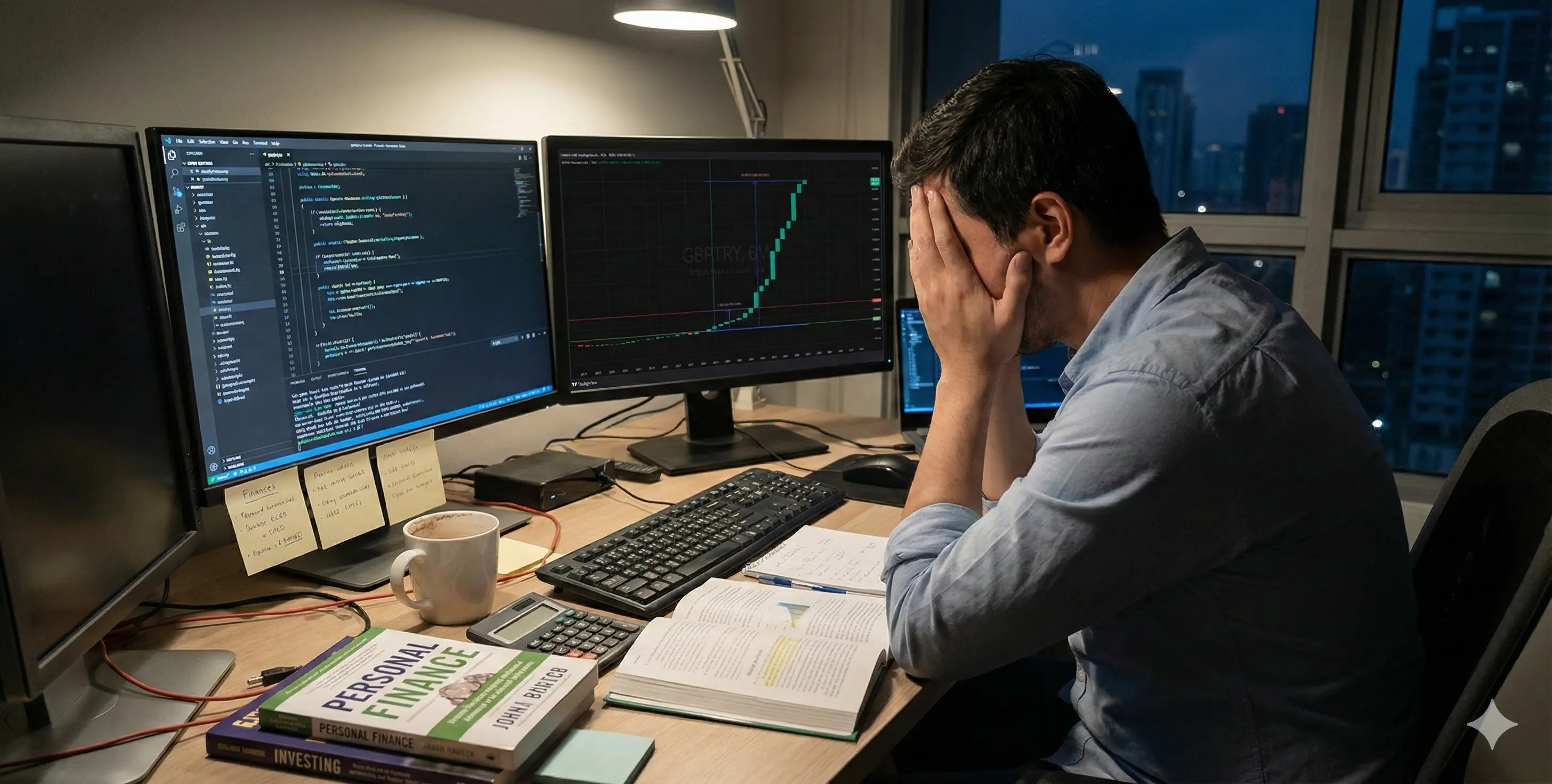 Currency exchange and savings strategy illustration for a software developer